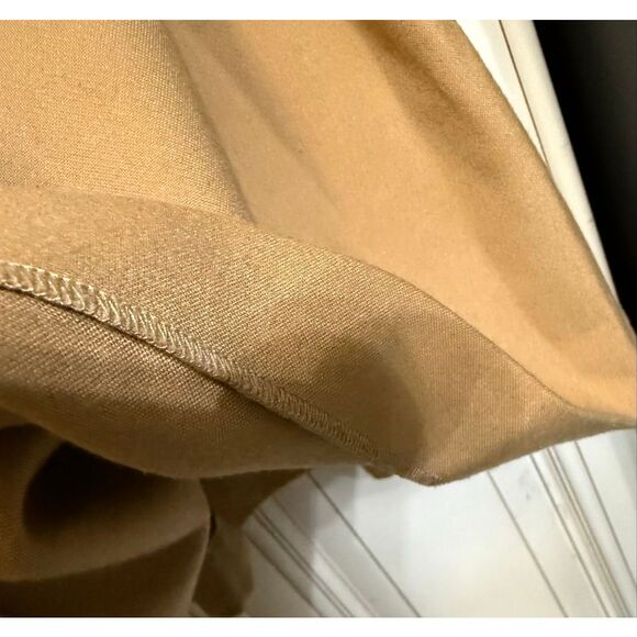 Zara Women's Double Button Pleated Skater Mini Skirt Tan Size 6 - Picture 7 of 12